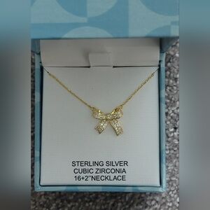 Charlotte & Lexi Bowtie Sterling Silver Cubic Zirconia Necklace